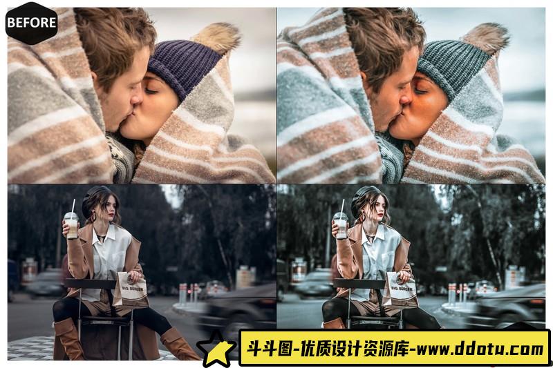 人像LR预设流行灰色调预设lr预设ps滤镜pr调色lightroom人像lut插件