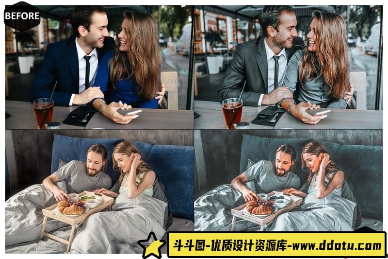 人像LR预设流行灰色调预设lr预设ps滤镜pr调色lightroom人像lut插件