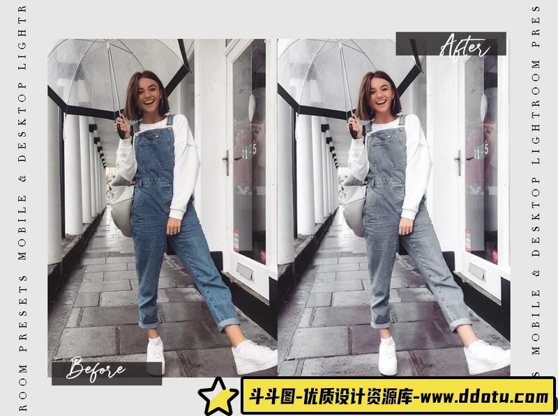 人像LR预设明亮通透奶油白街拍人像预设lr预设ps滤镜pr调色lightroom人像lut插件