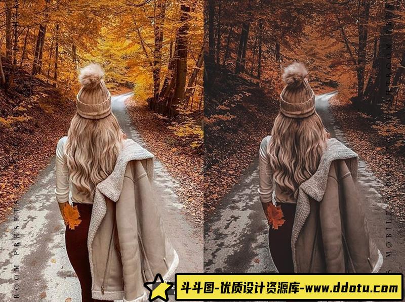 人像LR预设暗橙色情绪人像胶片预设和移动预设lr预设ps滤镜pr调色lightroom人像lut插件