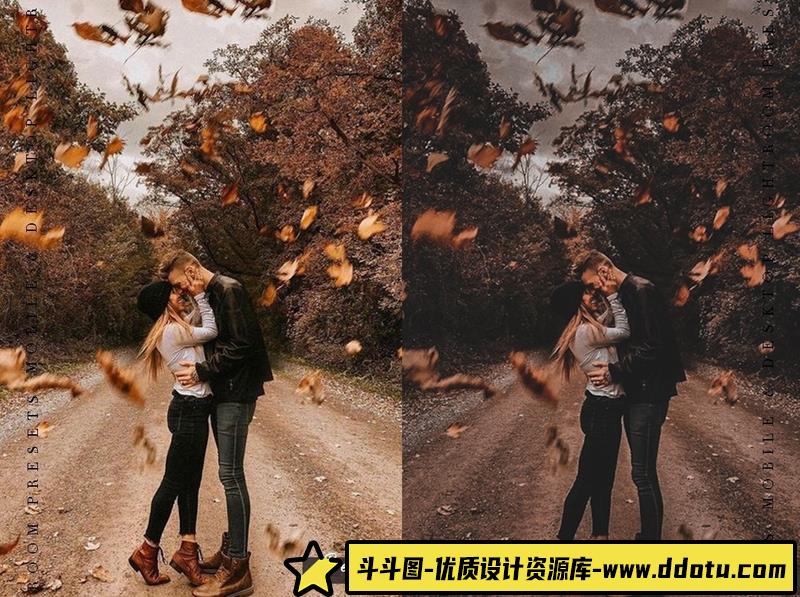 人像LR预设暗橙色情绪人像胶片预设和移动预设lr预设ps滤镜pr调色lightroom人像lut插件