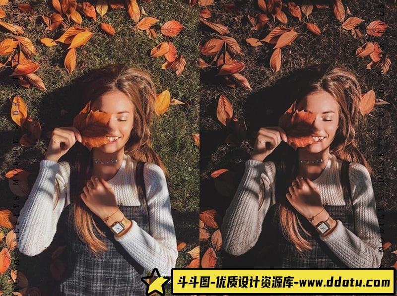 人像LR预设暗橙色情绪人像胶片预设和移动预设lr预设ps滤镜pr调色lightroom人像lut插件