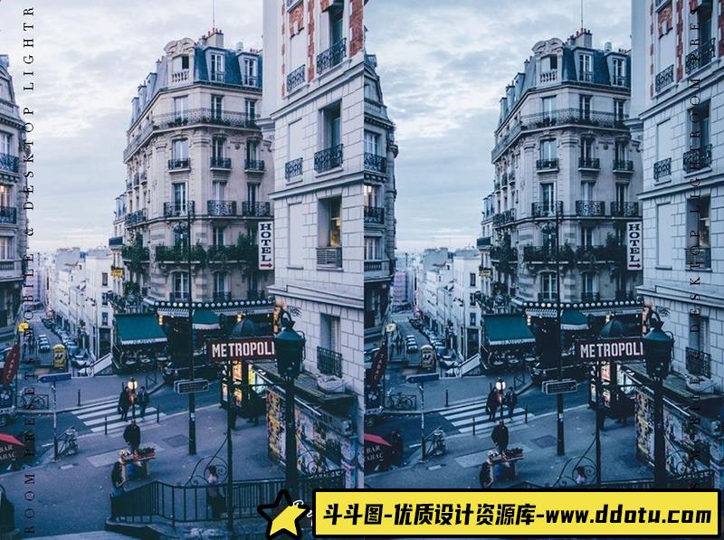 人像LR预设暗蓝色调街拍情绪人像预设预设lr预设ps滤镜pr调色lightroom人像lut插件