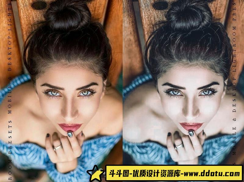 人像LR预设暗蓝色调街拍情绪人像预设预设lr预设ps滤镜pr调色lightroom人像lut插件