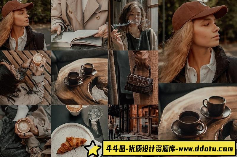 人像LR预设巴黎秋季情绪胶片人像影后期调色预设lr预设ps滤镜pr调色lightroom人像lut插件-斗斗图
