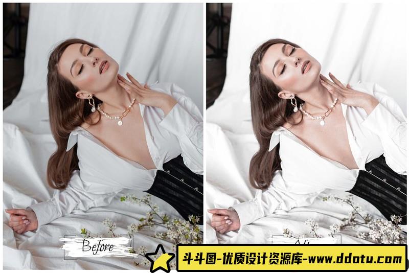 人像LR预设白皙通透明亮人像预设lr预设ps滤镜pr调色lightroom人像lut插件