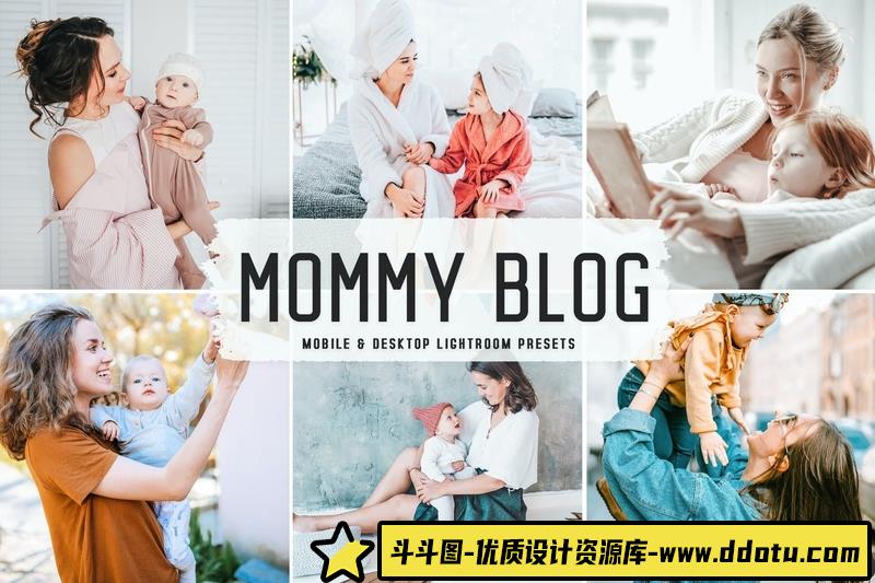 人像LR预设宝妈亲子家庭人像后期预设与移动版预设lr预设ps滤镜pr调色lightroom人像lut插件-斗斗图