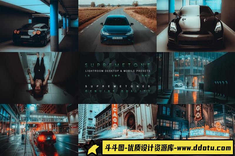 人像LR预设超酷城市机车人像橙青质感电影色调预设lr预设ps滤镜pr调色lightroom人像lut插件-斗斗图