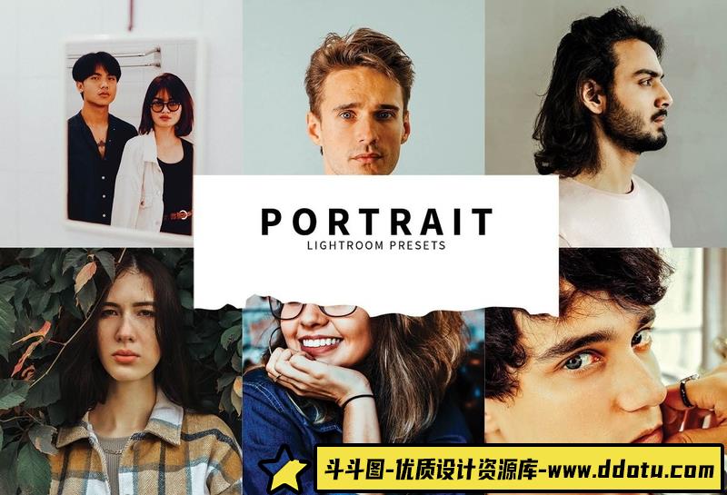 人像LR预设电影胶片人像预设lr预设ps滤镜pr调色lightroom人像lut插件-斗斗图