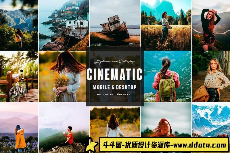 人像LR预设电影人像后期调色预设与动作lr预设ps滤镜pr调色lightroom人像lut插件-斗斗图