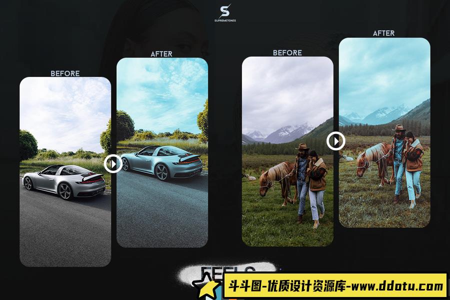 高端清新灰度电影人像颜色分级Lightroom预设Feels Lightroom Presets