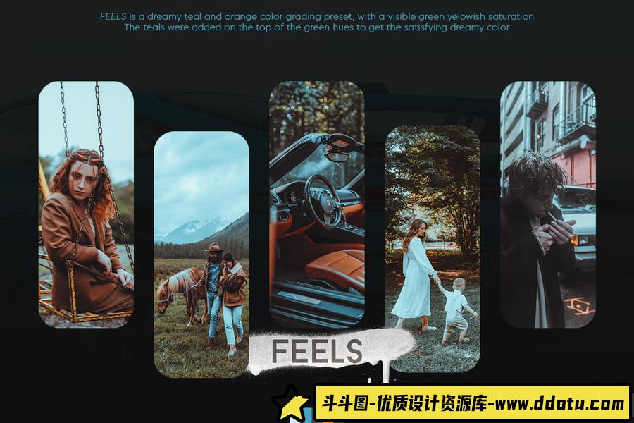 高端清新灰度电影人像颜色分级Lightroom预设Feels Lightroom Presets