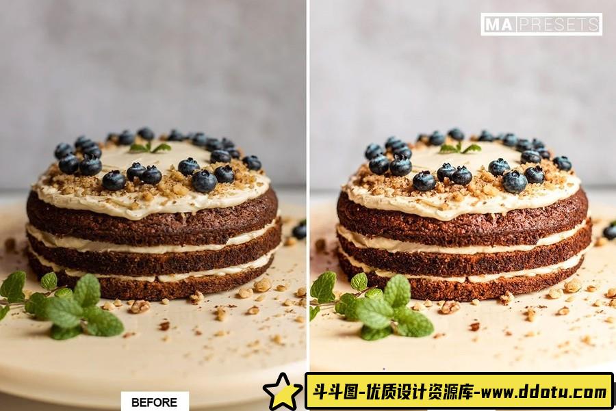 明亮通透美食蛋糕后期调色Lightroom预设 STYLED CAKE Lightroom Preset
