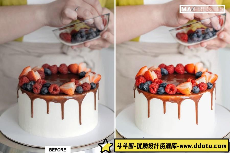 明亮通透美食蛋糕后期调色Lightroom预设 STYLED CAKE Lightroom Preset