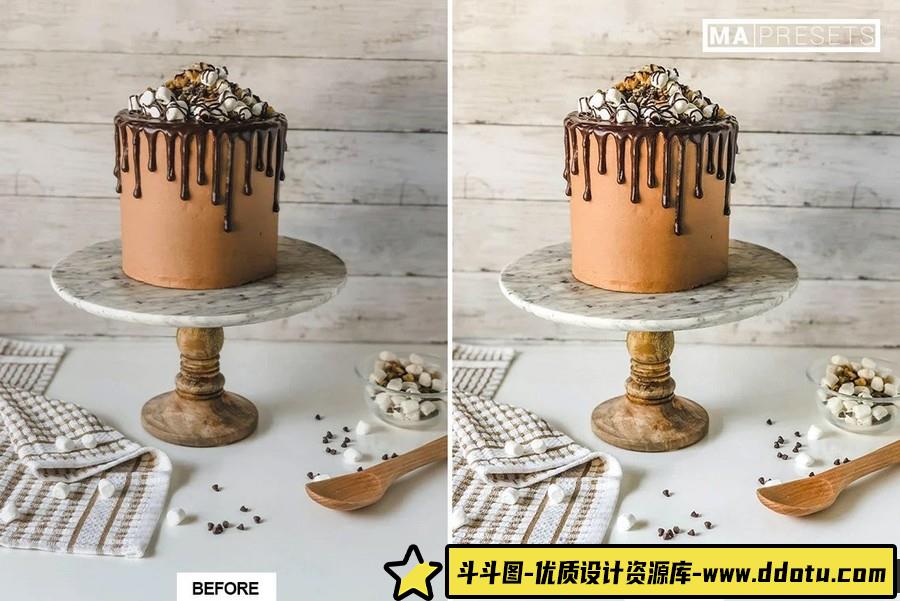 明亮通透美食蛋糕后期调色Lightroom预设 STYLED CAKE Lightroom Preset