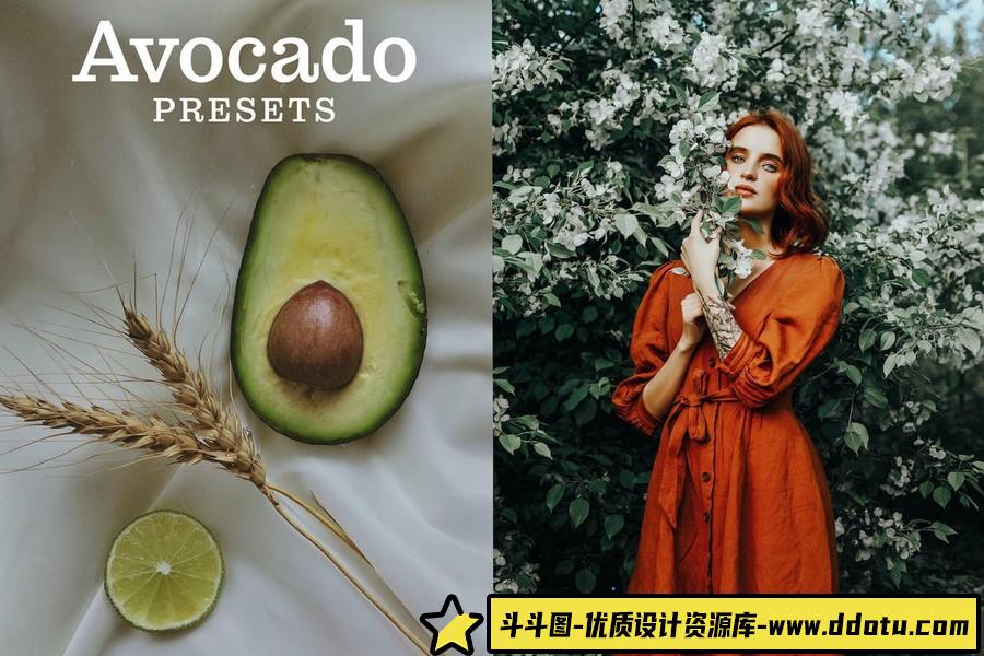 牛油果胶片人像色调Lightroom预设+PS动作Avocado–Actions & Presets-斗斗图