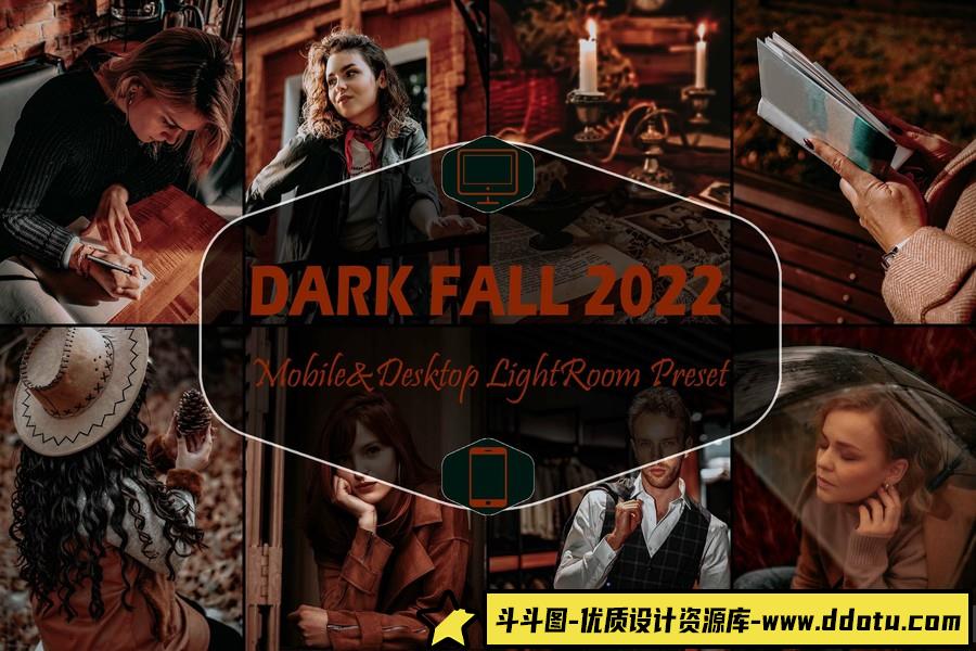 2022年秋季情绪黑暗人像Lightroom预设Dark Fall 2022 Lightroom Presets-斗斗图