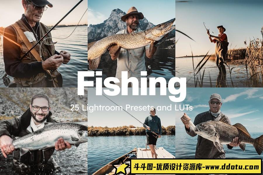 旅行钓鱼休闲生活摄影调色Lightroom预设及视频调色LUT预设-斗斗图