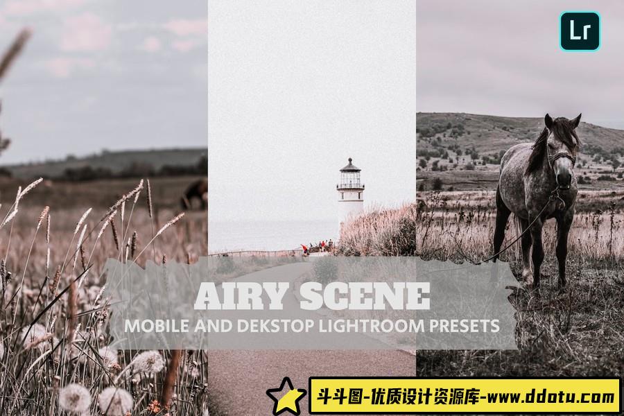 轻盈的复古风光胶片调色Lightroom预设Airy Scene Lightroom Presets-斗斗图