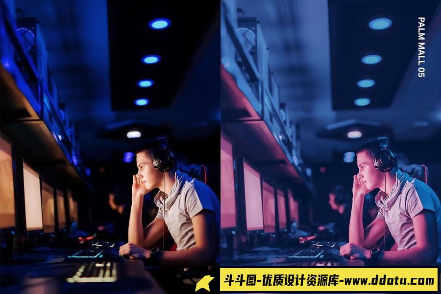 蒸汽波城市夜景怀旧胶片Lightroom预设及视频后期调色LUT预设
