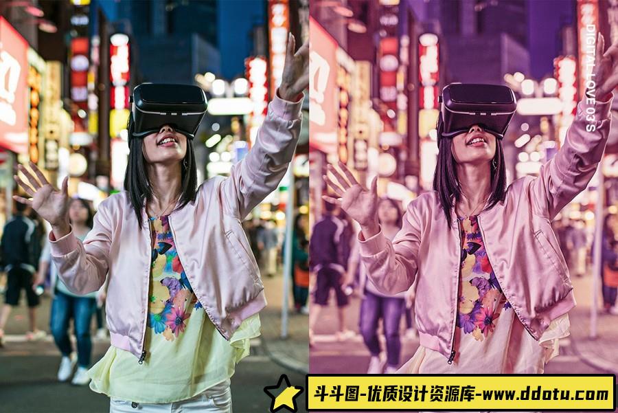 蒸汽波城市夜景怀旧胶片Lightroom预设及视频后期调色LUT预设