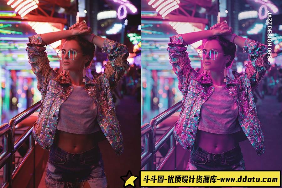 蒸汽波城市夜景怀旧胶片Lightroom预设及视频后期调色LUT预设