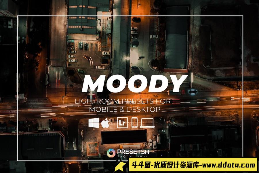 黑暗喜怒无常电影风格Lightroom调色预设Dark Moody Lightroom Presets-斗斗图