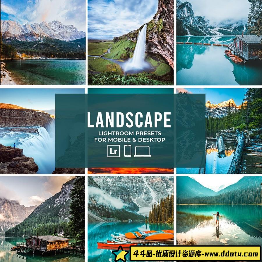 高端风光摄影后期Lightroom调色预设 Presetsh landscape Lr presets-斗斗图