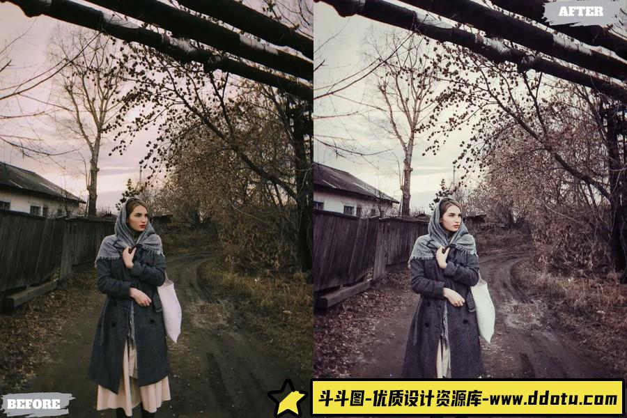 秋季户外复古胶片Lightroom调色预设 Potrait Outdoor Lightroom Presets-斗斗图