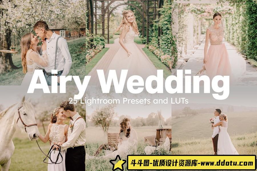 轻盈婚礼跟拍电影胶片Lightroom预设及婚礼MV视频调色LUT预设-斗斗图