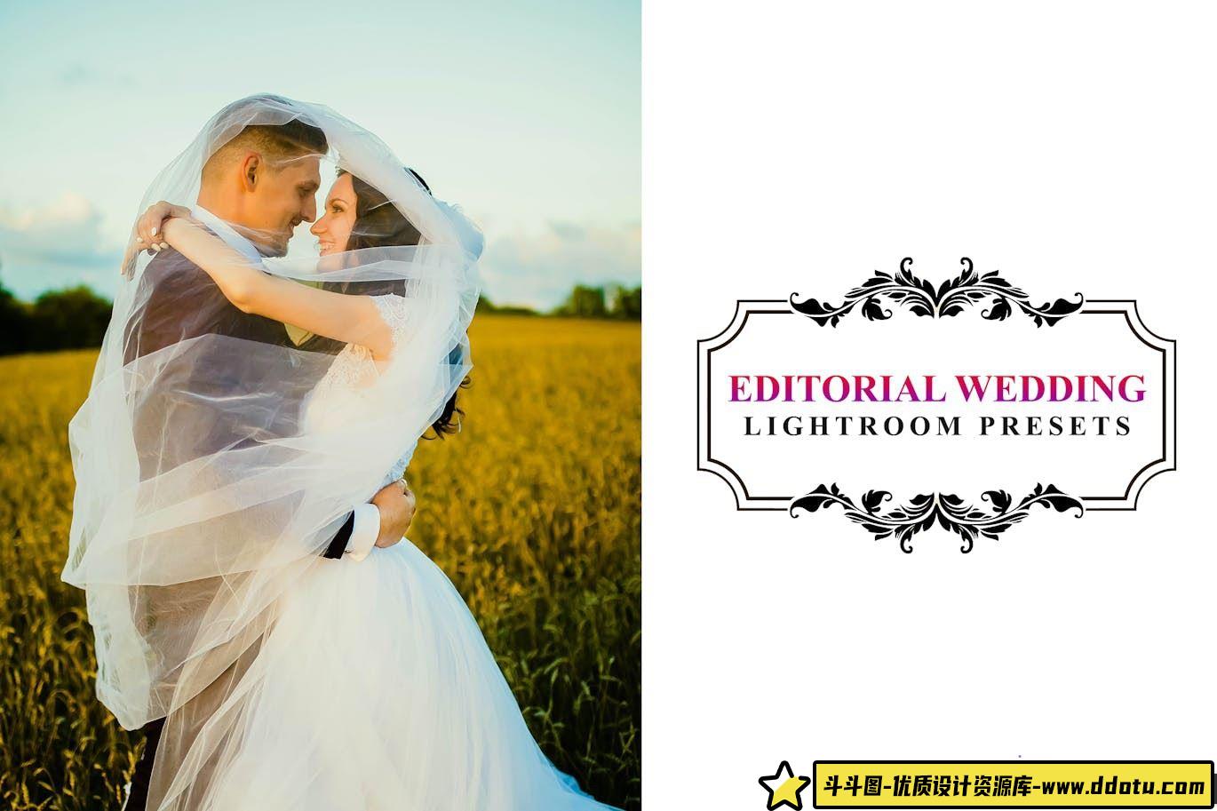 电影婚礼后期编辑Lightroom预设 Editorial Wedding Lightroom Presets-斗斗图