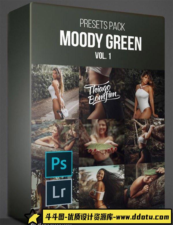 迷人的情绪电影人像LR预设 Thiago Bonfim – MOOD GREEN VOL.1-斗斗图