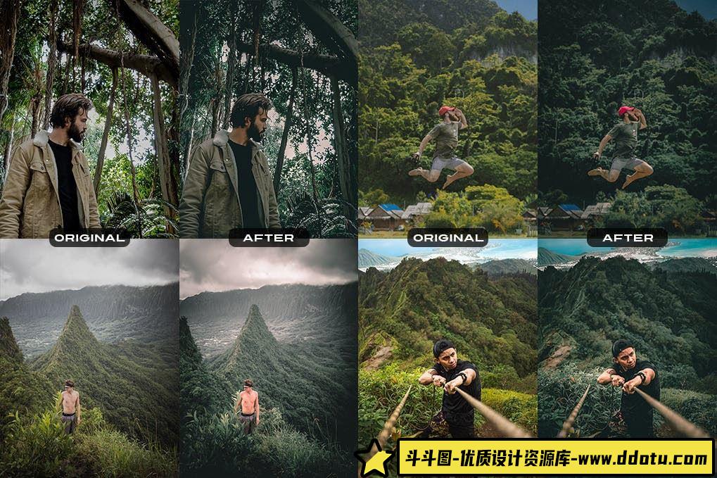 森系绿色调电影风光Lightroom预设 Green Jungle Lightroom Presets-斗斗图