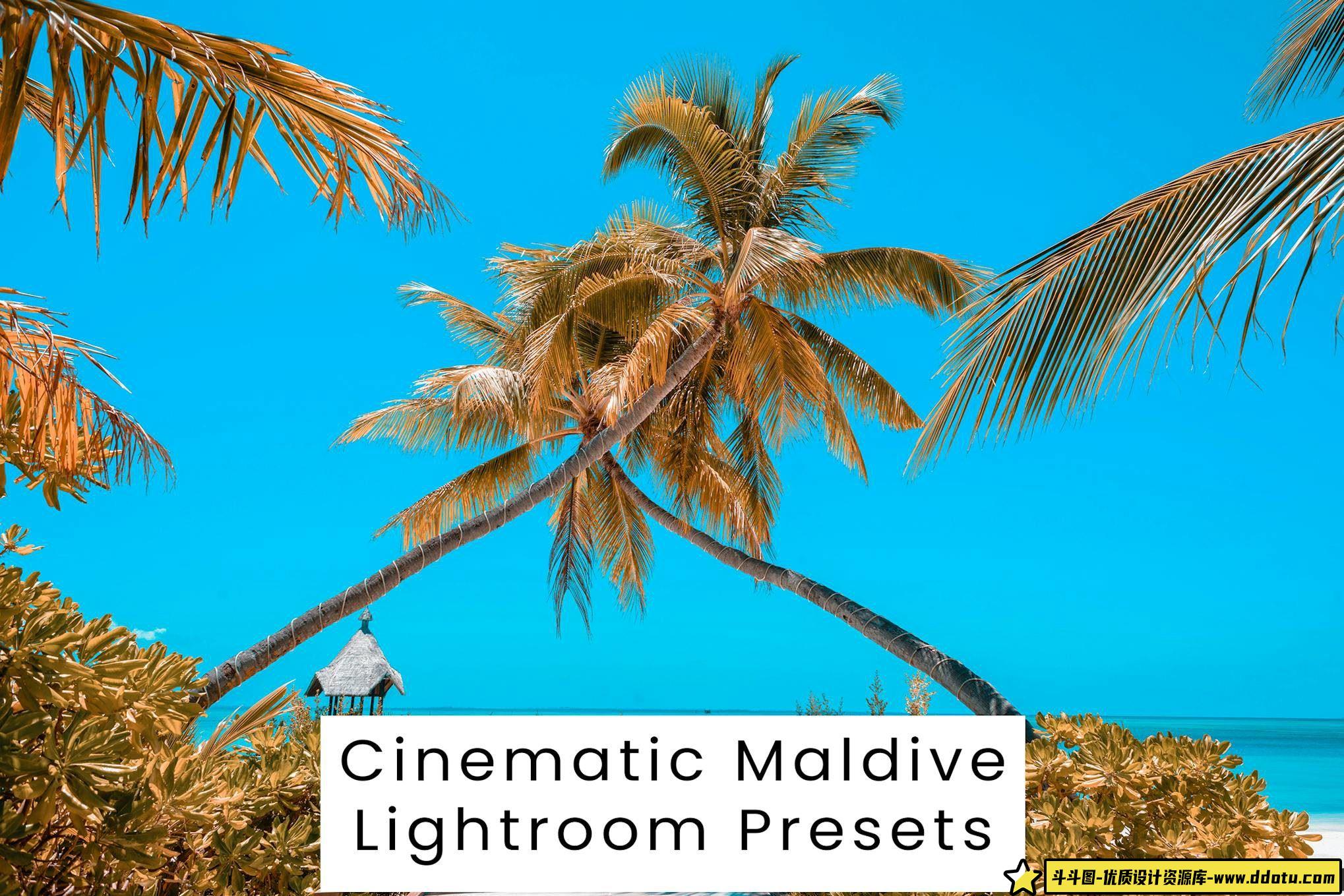 马尔代夫旅行拍摄影视风景LR调色预设 Cinematic Maldive LR预设-斗斗图