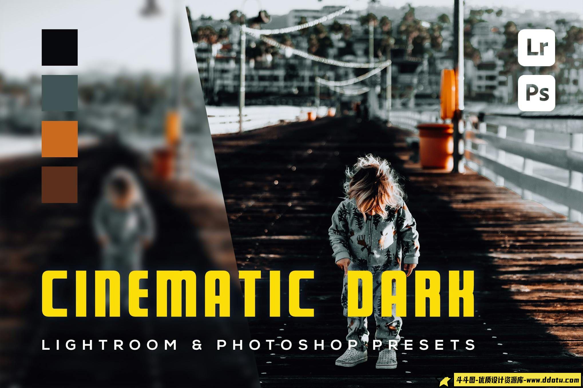 6种暗调影视色后期调色LR预设 Cinematic Dark LR预设-斗斗图