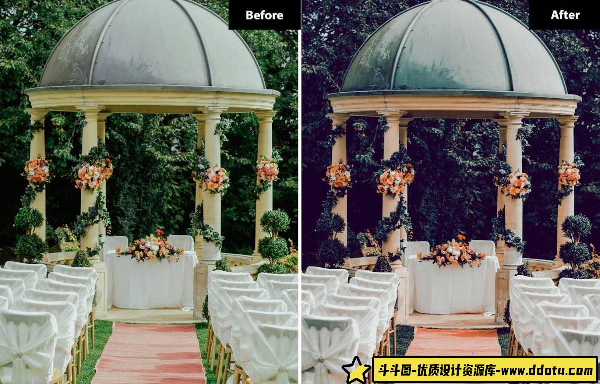 经典魅力婚礼色彩：婚礼专用Lightroom预设，让你的婚礼照片焕发电影般的光彩