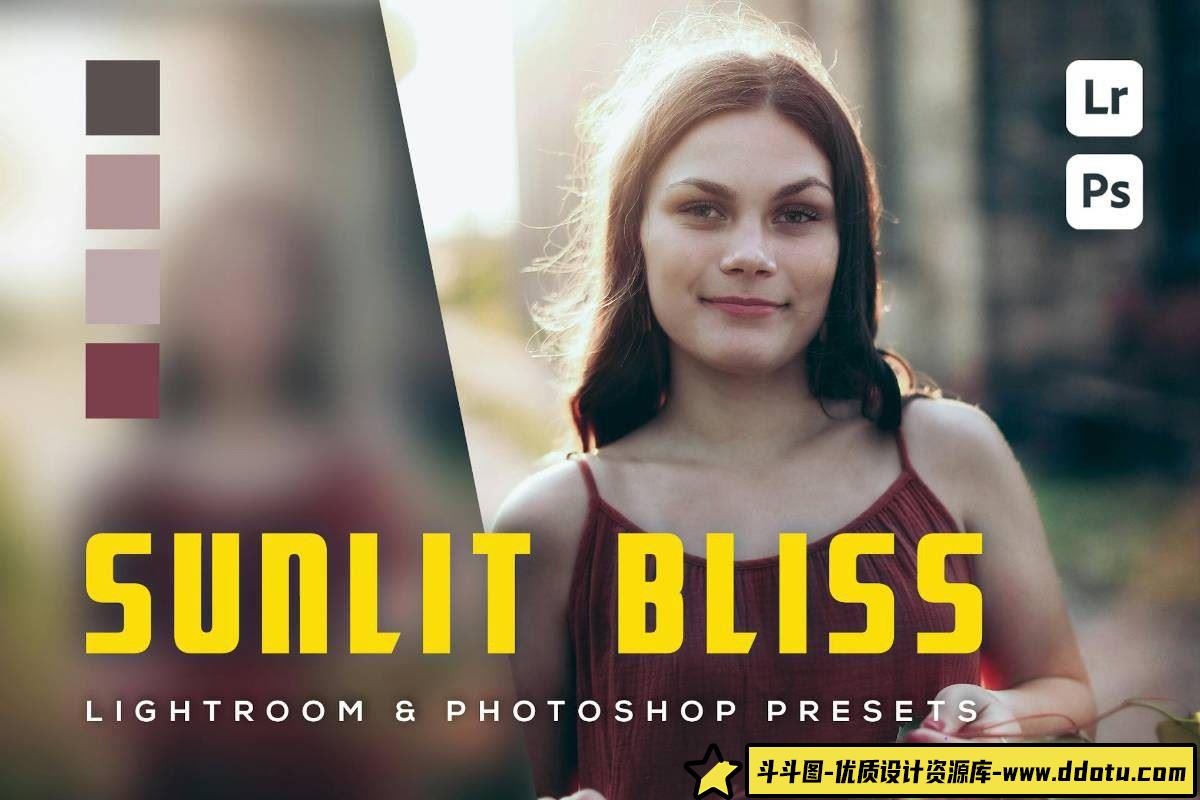 阳光逆光人像LR预设：捕捉电影级光影效果的Sunlit Bliss Lightroom预设-斗斗图