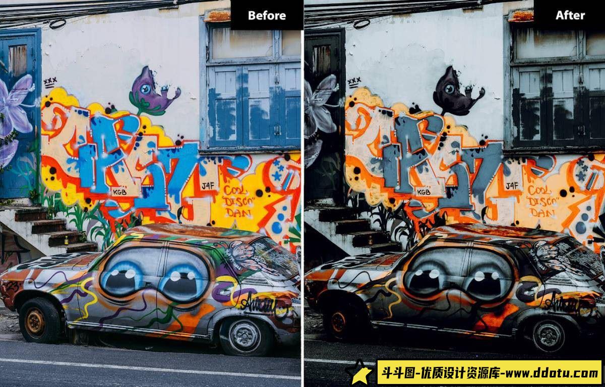 黑暗街拍与风光摄影的完美结合：Matte Black LR预设和Photoshop预设，提升您的创意作品。