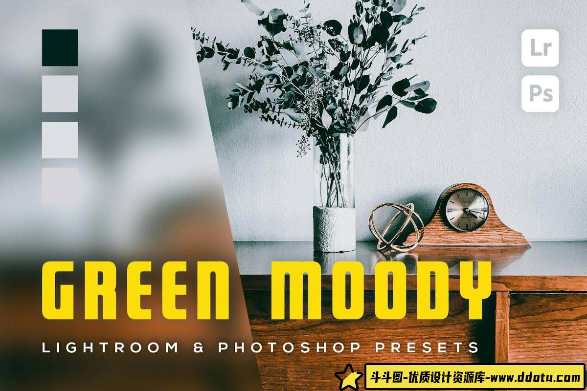 胶片情绪绿色调LR预设：适用于Lightroom和Photoshop的Green Moody预设-斗斗图