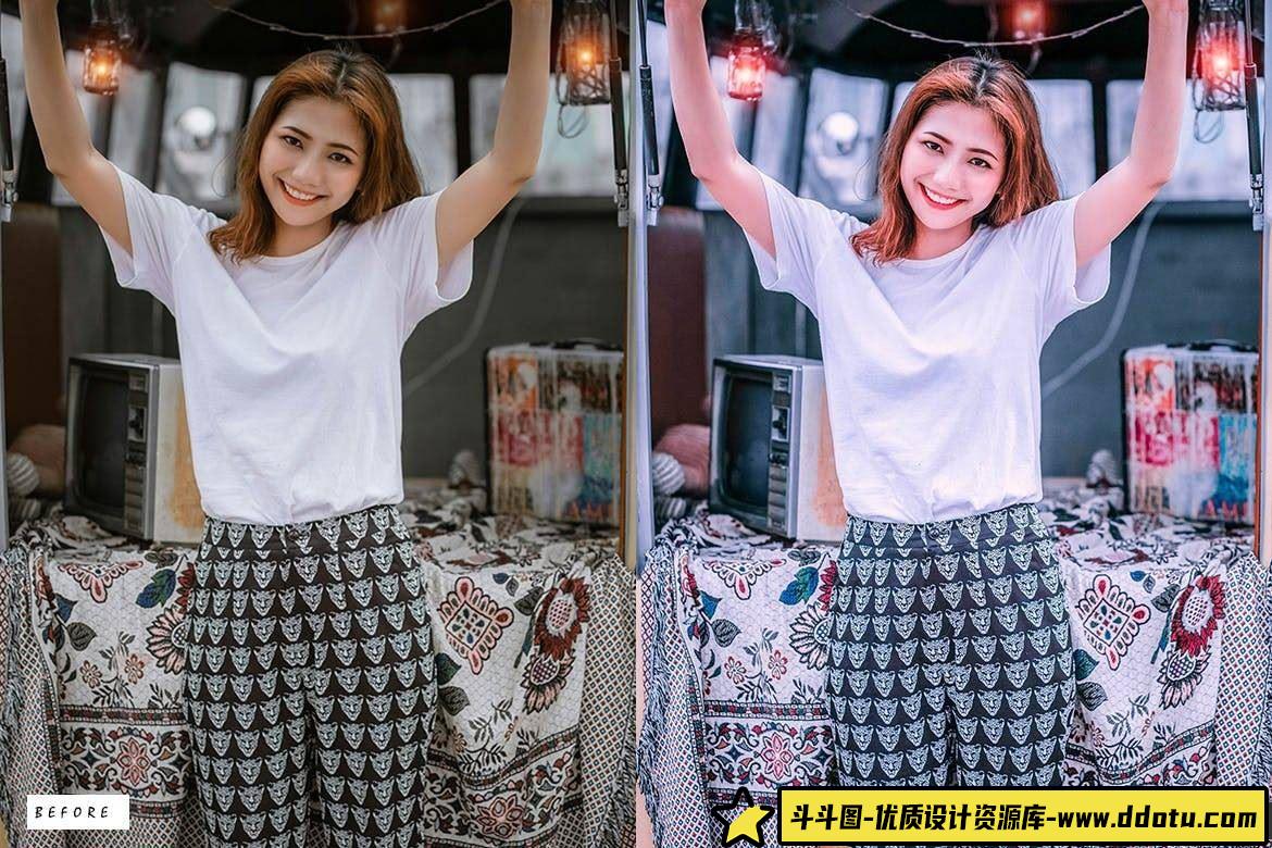 时尚电影色调人像调色，LR预设Aconite为你打造完美人像照片