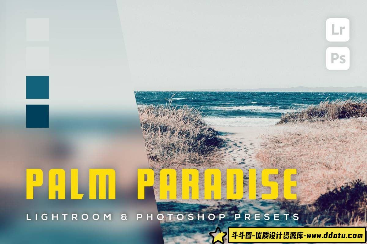 粉彩电影风格婚礼LR预设 – Palm Paradise Lightroom & Photoshop必备色调优化工具-斗斗图