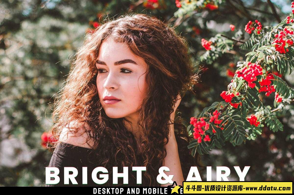 胶片LR预设明亮胶片人像Lightroom预设 Bright & Airy – Desktop and Mobile Presets-斗斗图