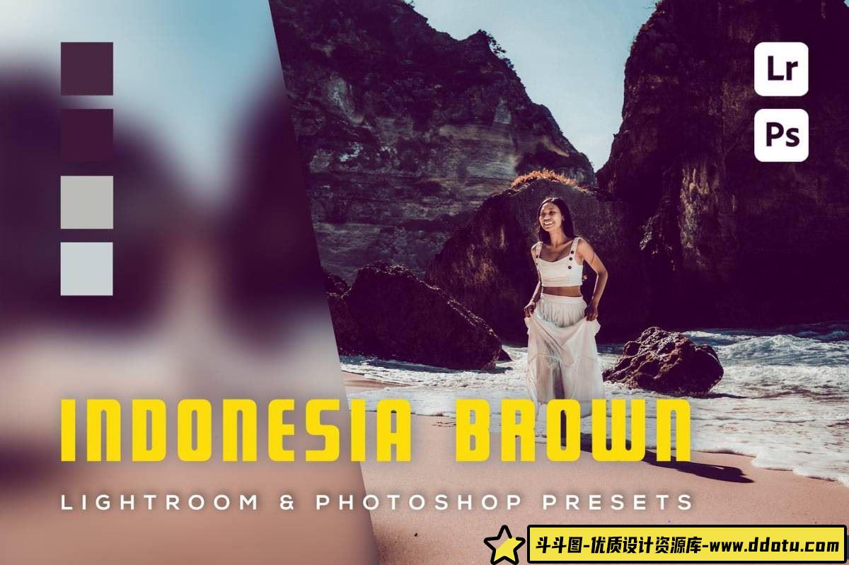 印尼旅拍LR预设：独特的棕色调Lightroom和Photoshop预设-斗斗图