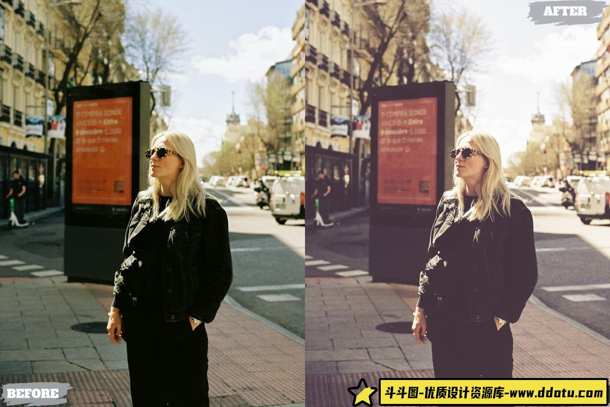 优雅胶片风格LR预设：适用于桌面和移动设备的电影人像编辑工具