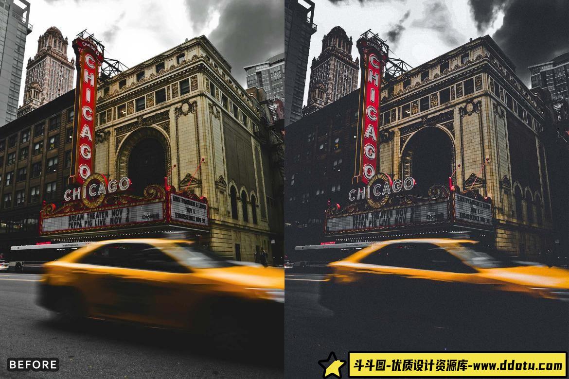 复古城市旅拍必备：LR预设打造电影感街拍效果的Urban Matte Black风格