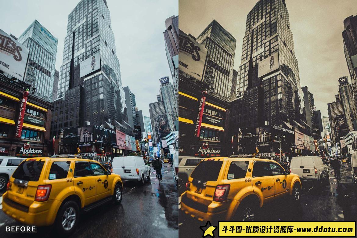 复古城市旅拍必备：LR预设打造电影感街拍效果的Urban Matte Black风格