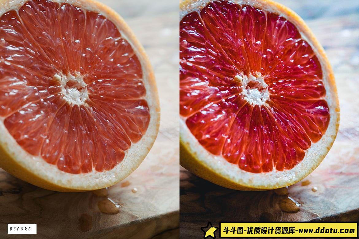 12款清新水果风格LR预设，轻松打造美食胶片感效果！