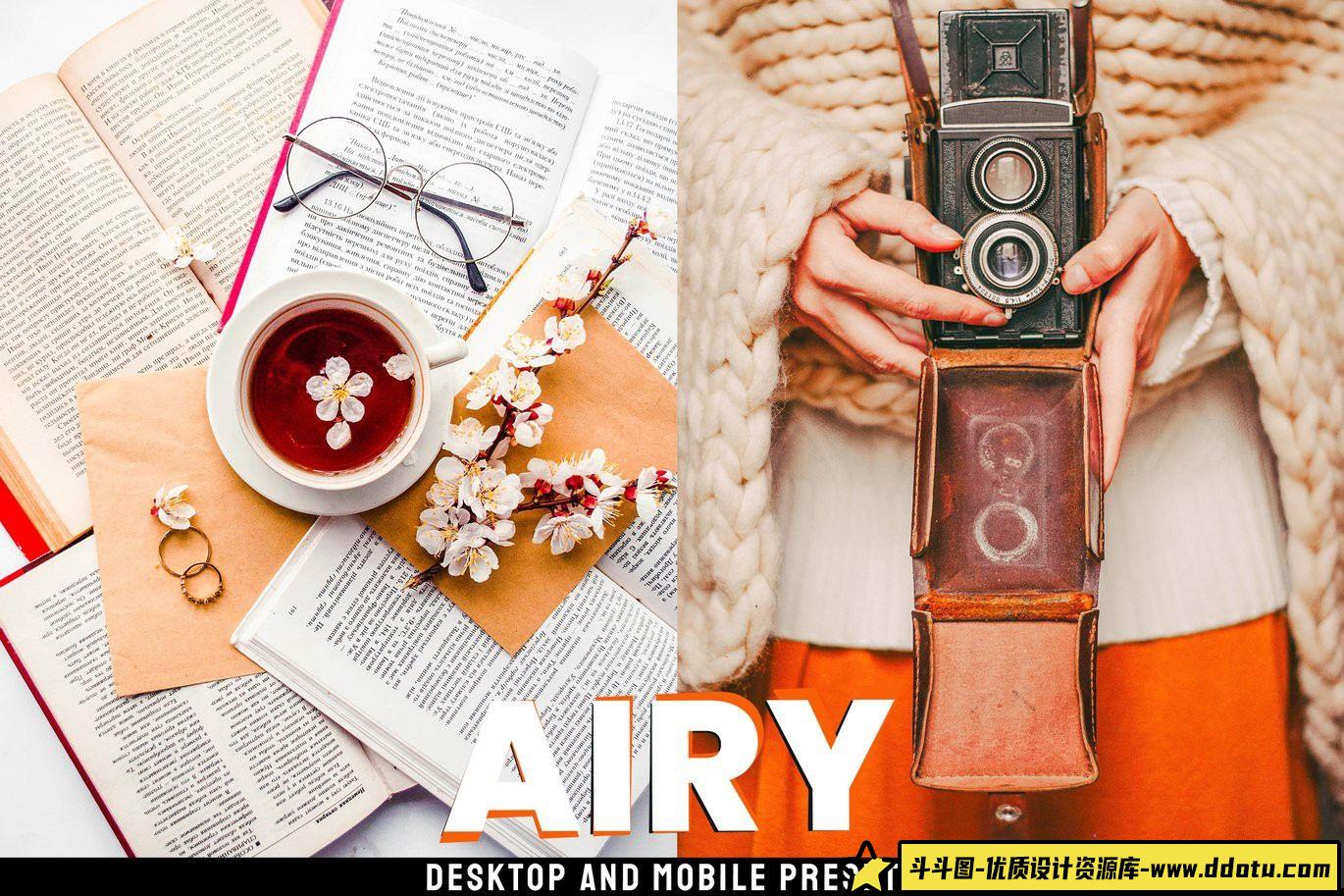 明亮电影胶片色彩LR预设Airy：适用于桌面和移动设备的完美胶片效果-斗斗图