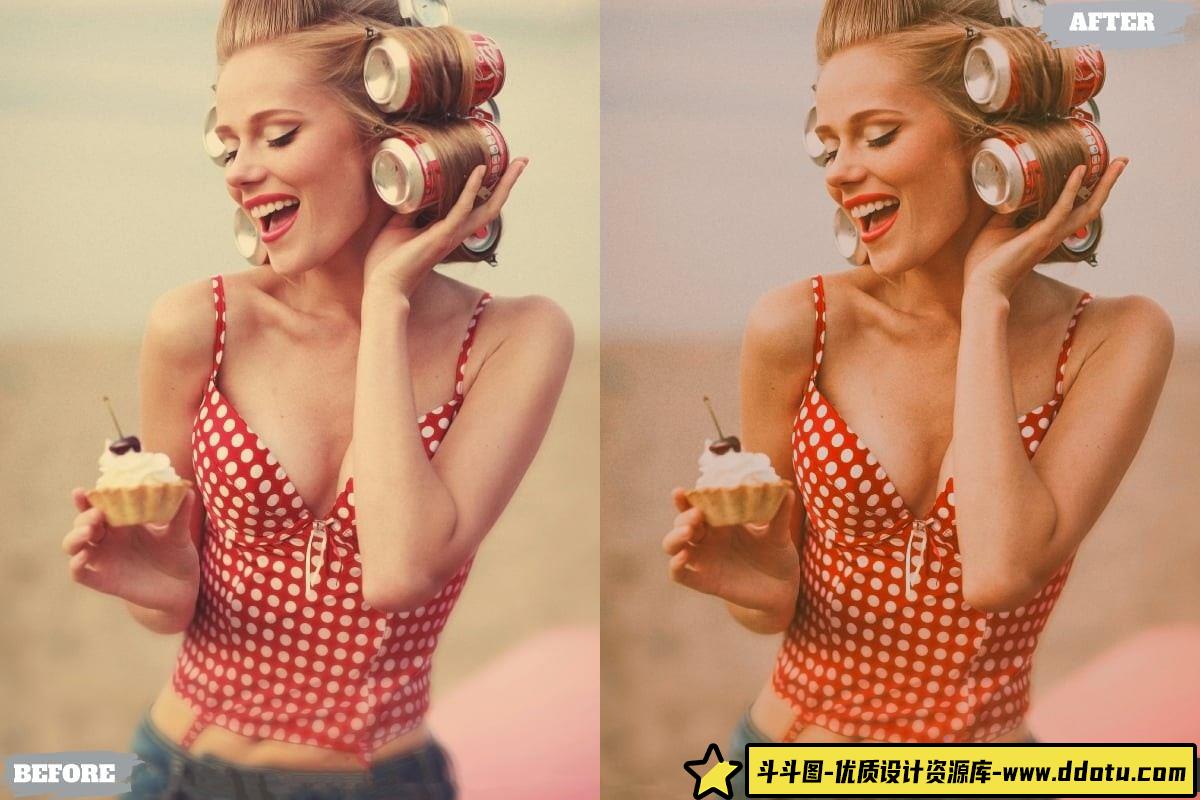 复古胶片风格LR预设：适用于桌面和移动设备的人像编辑工具