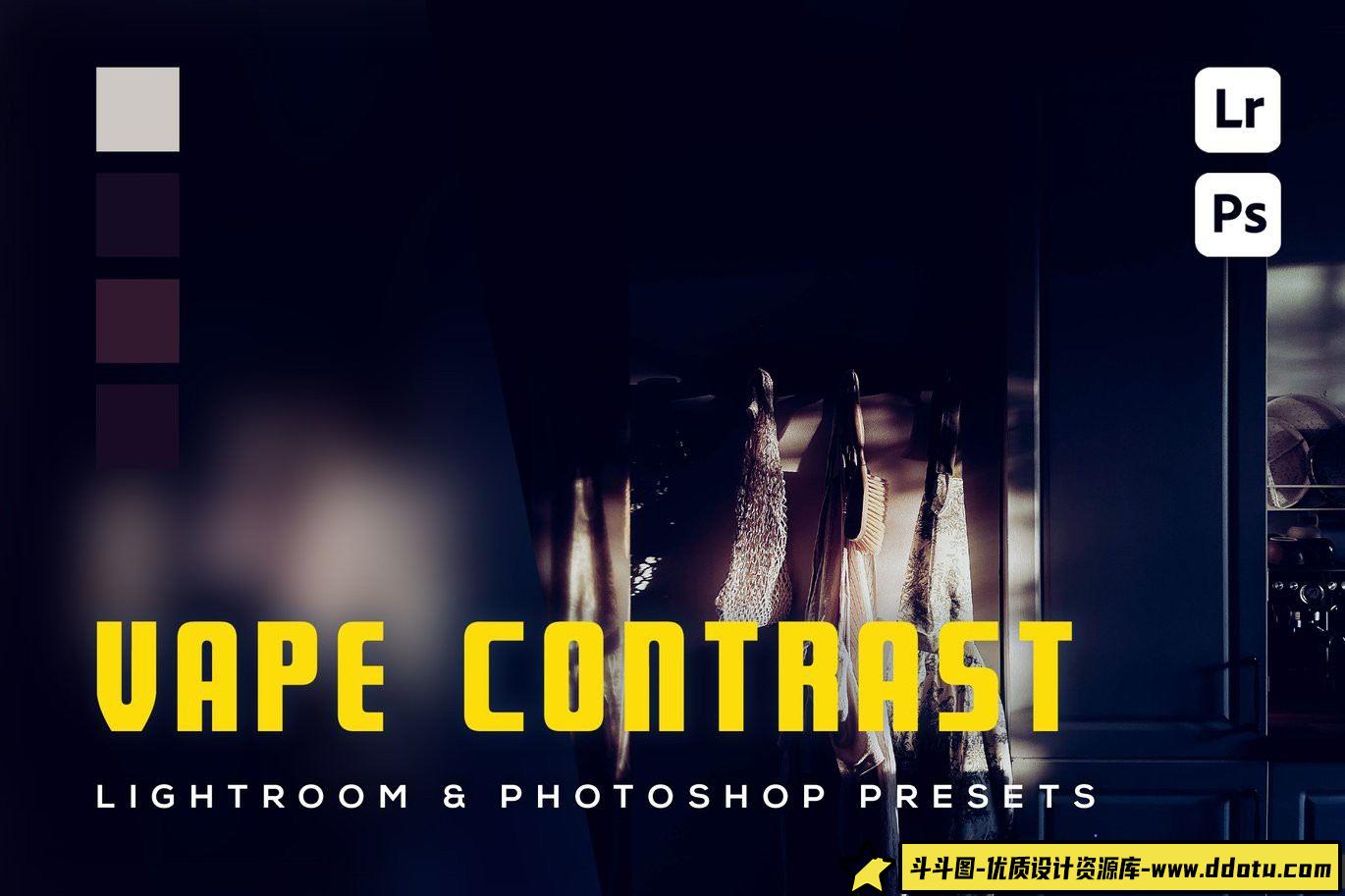 胶片LR预设高对比电影胶片LR预设 Vape Contrast Lightroom and Photoshop Presets-斗斗图